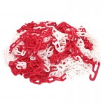 Łańcuch plastik biało-czerwony 6mm x 25m